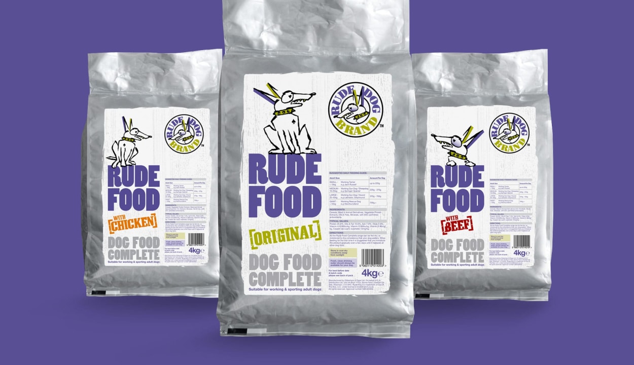 Rude Dog Food Packaging Design